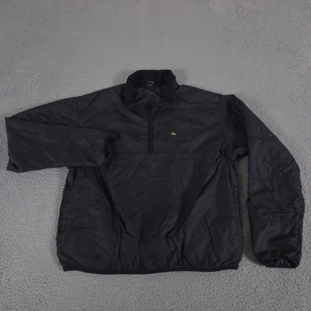 Lowe Alpine Jacket Mens XL Black 1/4 Zip Pullover Nylon Fleece Lined Collar 90s